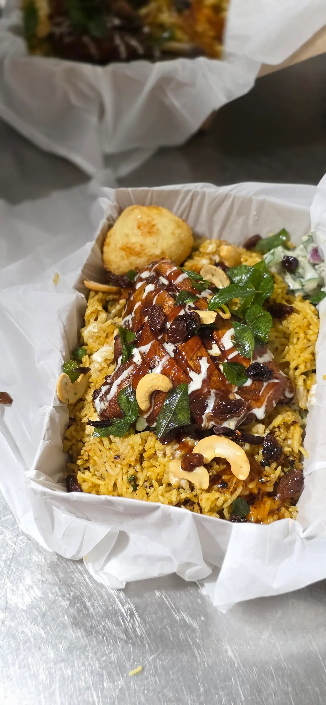 Biryani with cashew nuts