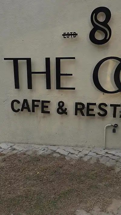 The Octa cafe and restaurant sign on the wall